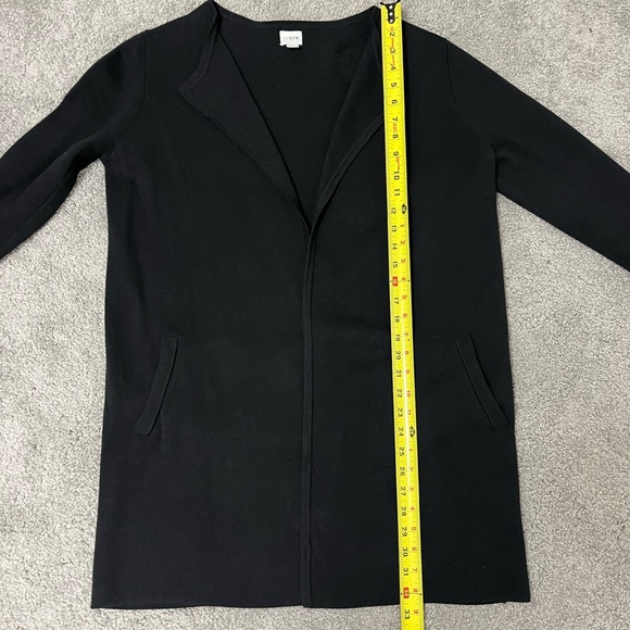 Jcrew Factory long sweater blazer open front cardigan black size small - Picture 2 of 9